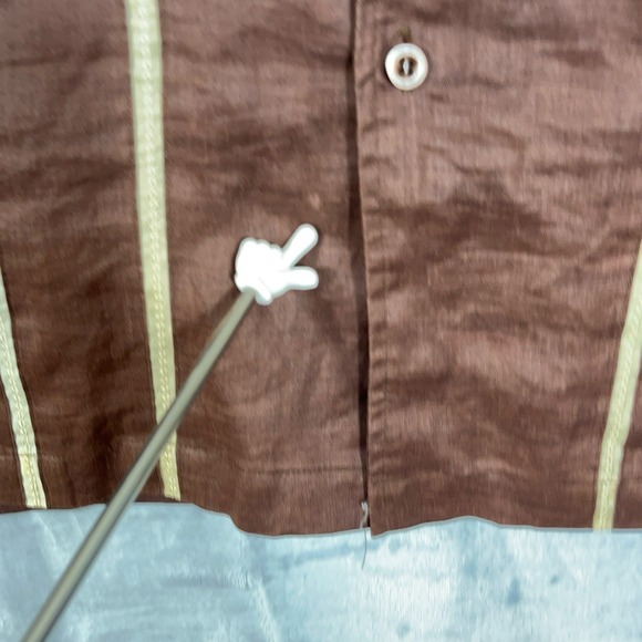 GodBody Mens 3XL Shirt 100% Linen Brown Short Sleeve Button Down Summer Casual - Picture 2 of 9